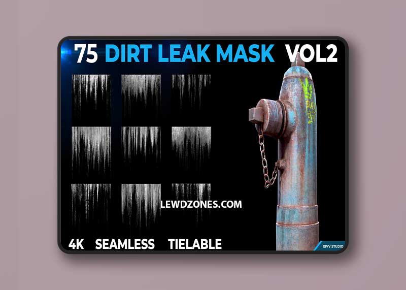 Artstation – 75 Dirt Leak Effect Mask- Vol 2 (4K Seamless Tileable)